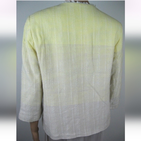 Alfred Dunner Butter Yellow Collarless Blazer - Picture 2 of 6